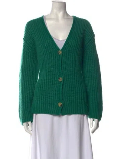 Pre-owned Iris Von Arnim Cashmere V-neck Sweater In Green