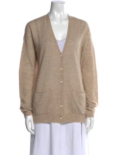 Pre-owned Iris Von Arnim Cashmere V-neck Sweater In Neutral