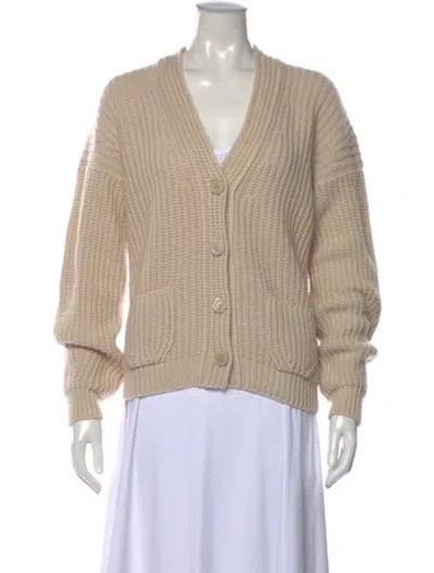 Pre-owned Iris Von Arnim Cashmere V-neck Sweater In Neutral