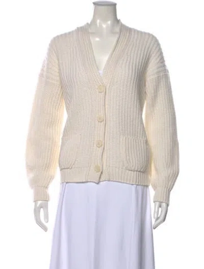 Pre-owned Iris Von Arnim Cashmere V-neck Sweater In Neutral