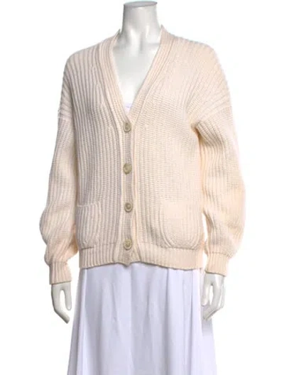 Pre-owned Iris Von Arnim Cashmere V-neck Sweater In Neutrals