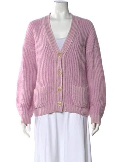 Pre-owned Iris Von Arnim Cashmere V-neck Sweater In Pink