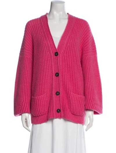 Pre-owned Iris Von Arnim Cashmere V-neck Sweater In Pink