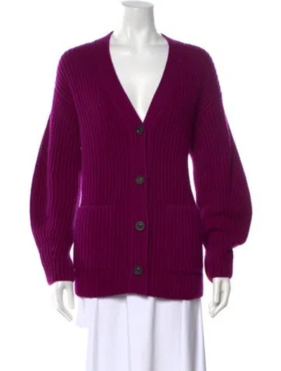 Pre-owned Iris Von Arnim Cashmere V-neck Sweater In Purple