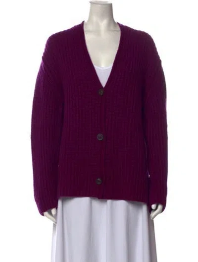 Pre-owned Iris Von Arnim Cashmere V-neck Sweater W/ Tags In Purple