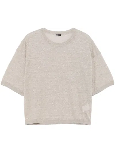 Iris Von Arnim Crew-neck Top In Neutrals