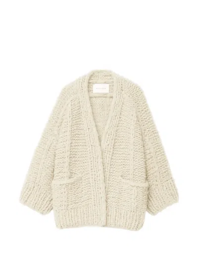 Iris Von Arnim Junia Cable-knit Cardigan In Neutral
