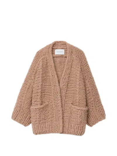 Iris Von Arnim Junia Pocket Knitted Cardigan In Brown