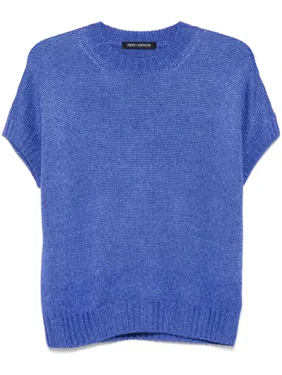 Iris Von Arnim Knitted Top In Blue