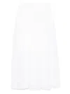 Iris Von Arnim Linen Midi Skirt In White
