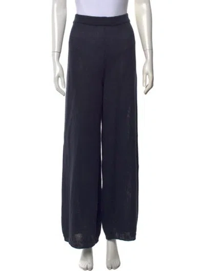 Pre-owned Iris Von Arnim Linen Wide Leg Pants In Blue/grey