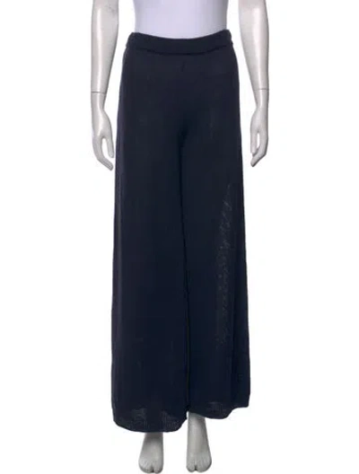 Pre-owned Iris Von Arnim Linen Wide Leg Pants In Blue/grey