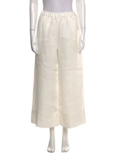 Pre-owned Iris Von Arnim Linen Wide Leg Pants In Neutral