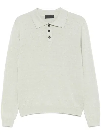 Iris Von Arnim Meliertes Poloshirt In Grün