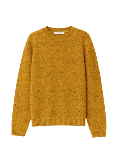 Iris Von Arnim Mélange-effect Crew-neck Sweater In Brown