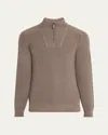 Iris Von Arnim Men's Amarillo Half-zip Cashmere Pullover In Nude