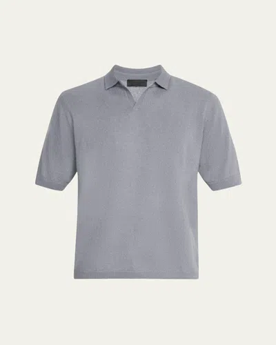 Iris Von Arnim Men's Ameca Cashmere And Silk Polo Sweater In Navy