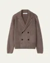 Iris Von Arnim Ribbed Double-breasted Cashmere Cardigan In Brown