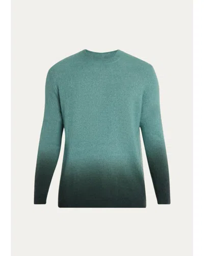Iris Von Arnim Men's Dip Dye Cashmere & Silk Sweater In Green Multi