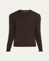 Iris Von Arnim Men's Harwich Linen And Cotton Crewneck Sweater In Espresso