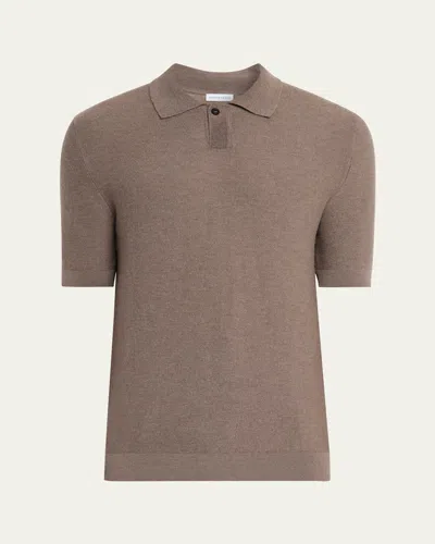 Iris Von Arnim Men's Prinston Short-sleeve Cashmere Polo In Brown