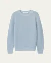 Iris Von Arnim Men's Stonewashed Cashmere Rib-knit Crewneck Sweater In Blue