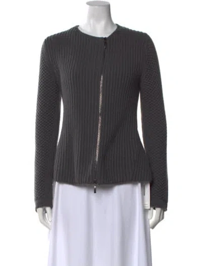 Pre-owned Iris Von Arnim Open Front Sweater In Grey