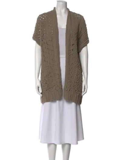 Pre-owned Iris Von Arnim Open Front Sweater In Neutral