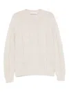 Iris Von Arnim Panelled Knitted Sweater In White