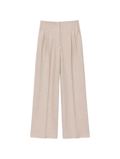 Iris Von Arnim Pleated Straight Trousers In Pink