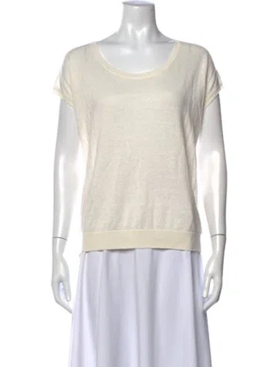 Pre-owned Iris Von Arnim Scoop Neck Short Sleeve T-shirt In Neutrals