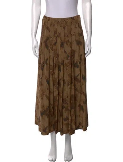 Pre-owned Iris Von Arnim Silk Long Skirt In Neutrals