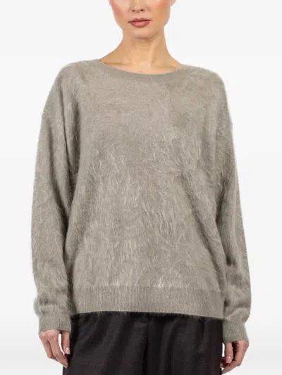 Iris Von Arnim Sylvan Round-neck Sweater In Gray