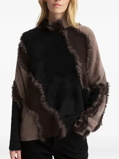 Iris Von Arnim Tinaja Patchwork Cashmere Sweater In Brown