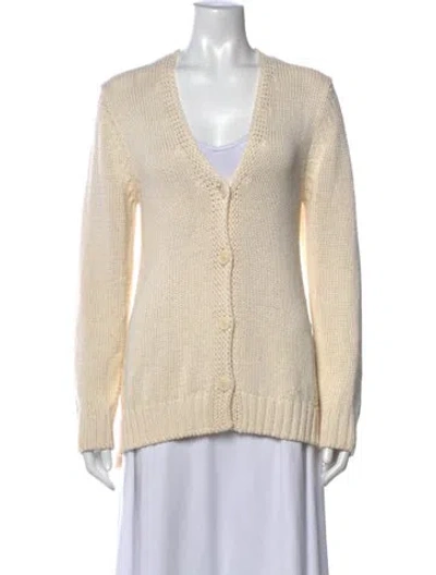 Pre-owned Iris Von Arnim V-neck Sweater In Neutrals