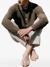 Iris Von Arnim Winston Ribbed Cardigan In Brown