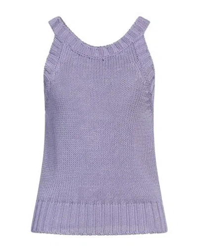 Iris Von Arnim Woman Top Lilac Size Xl Silk, Cotton In Purple