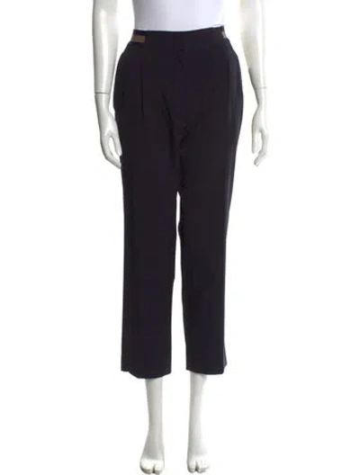 Pre-owned Iris Von Arnim Wool Straight Leg Pants In Black