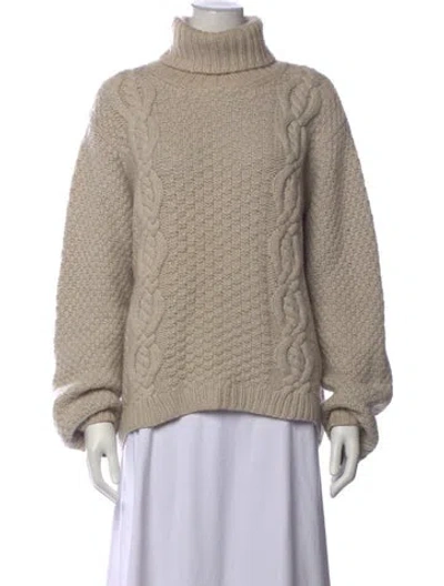Pre-owned Iris Von Arnim Wool Turtleneck Sweater In Neutrals