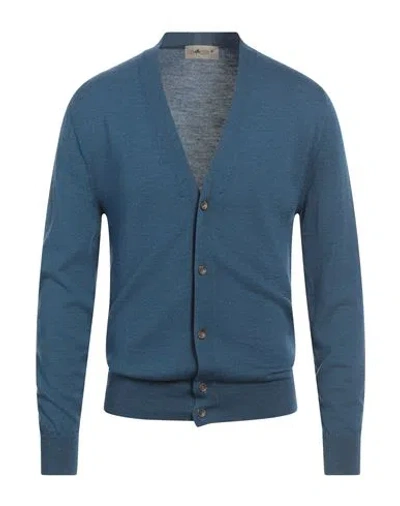 Irish Crone Man Cardigan Blue Size Xl Virgin Wool