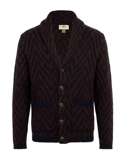 Irish Crone Man Cardigan Brown Size S Virgin Wool