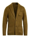 Irish Crone Man Cardigan Military Green Size 42 Acrylic, Polyamide, Mohair Wool In Green