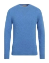 Irish Crone Man Sweater Azure Size S Wool In Blue