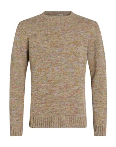 Irish Crone Man Sweater Beige Size S Virgin Wool In Brown