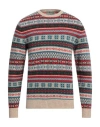Irish Crone Man Sweater Beige Size S Wool In Beige