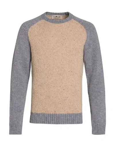 Irish Crone Man Sweater Beige Size Xl Wool In Neutral