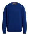 Irish Crone Man Sweater Blue Size 3xl Wool In Blue