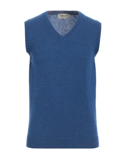 Irish Crone Man Sweater Blue Size L Wool