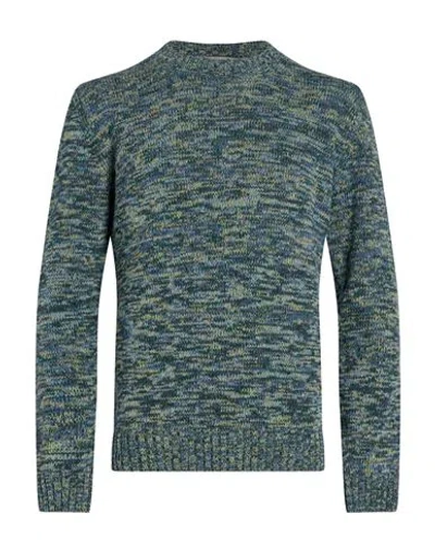 Irish Crone Man Sweater Blue Size S Virgin Wool In Green