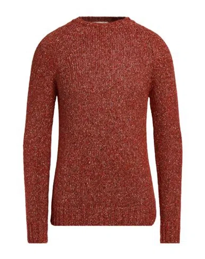 Irish Crone Man Sweater Brick Size Xl Virgin Wool, Polyester, Polyamide, Polyacrylic In Brown